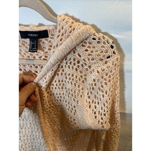 Forever 21 Sweater Womens Small Pink Open Front Pocketed Cardigan Ladies - Picture 2 of 9